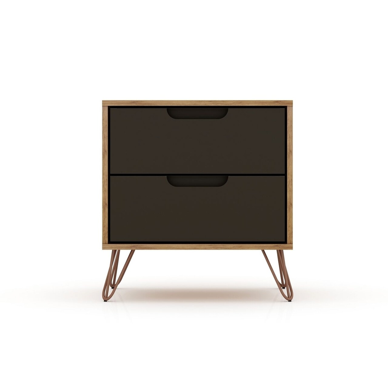 Manhattan Comfort Rockefeller 2.0 Mid-Century- Modern Nightstand with 2-Drawer